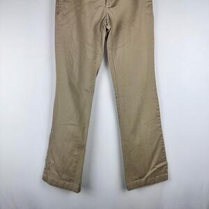 Lands' End Junior Women Chino Khaki Pants Size 1 Brown Straight Leg Casual Work